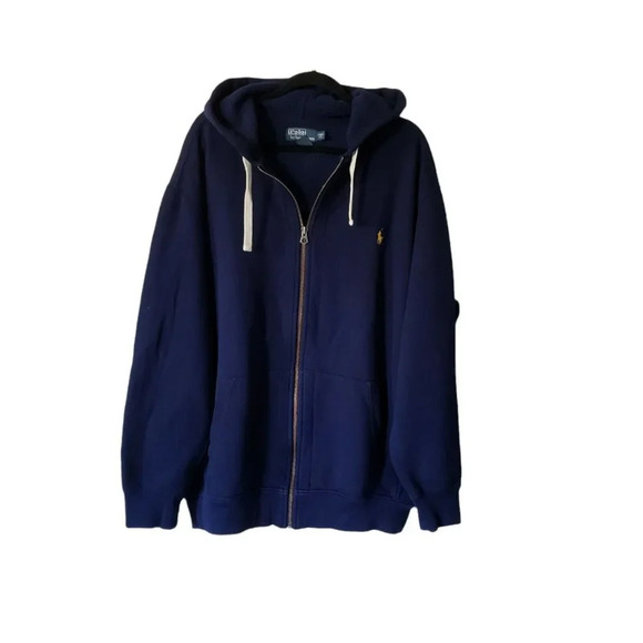 Polo Ralph Lauren Cruise Navy Blue Full Zip Thermal Fleece Hoodie Jacket 2XLT - Picture 10 of 10